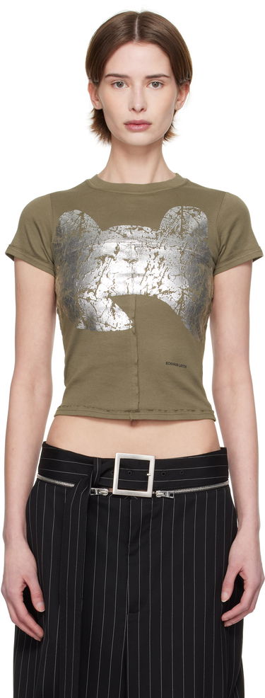 Crop top Eckhaus Latta Eckhaus Latta Lapped Baby T-Shirt Grön | 303-EL-PS25-R -, 0