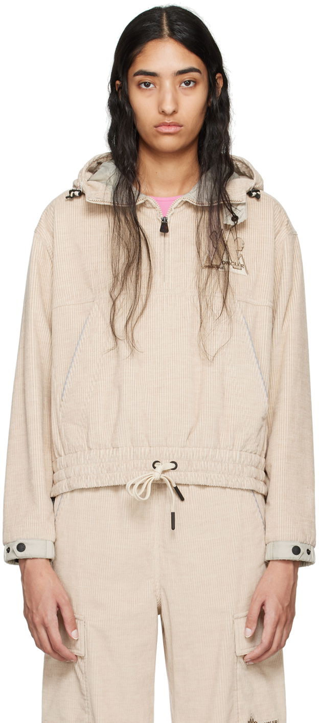 Jacka Moncler Grenoble Beige Half-Zip Jacket Beige | J20982G00001597MN