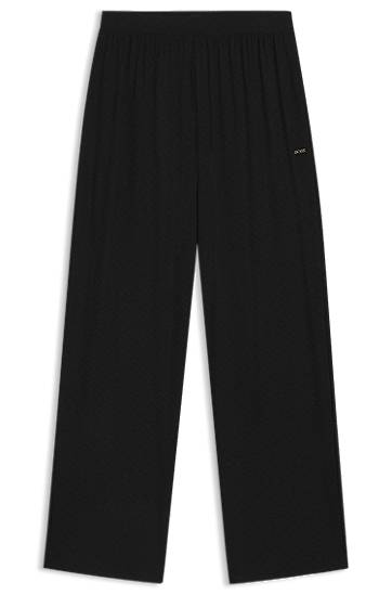 Pyjamas BOSS Monogram-print pyjama bottoms with logo plate Svart | 50550711, 0