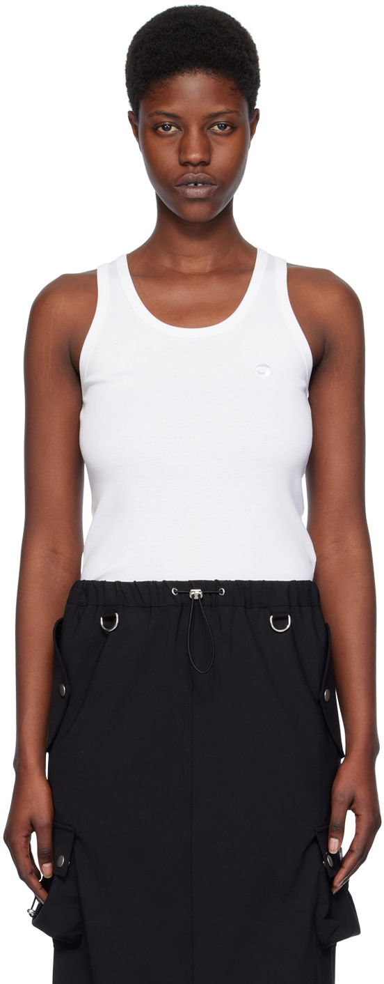 Linne Coperni Coperni Embroidered Tank Top Vit | COPJS12510