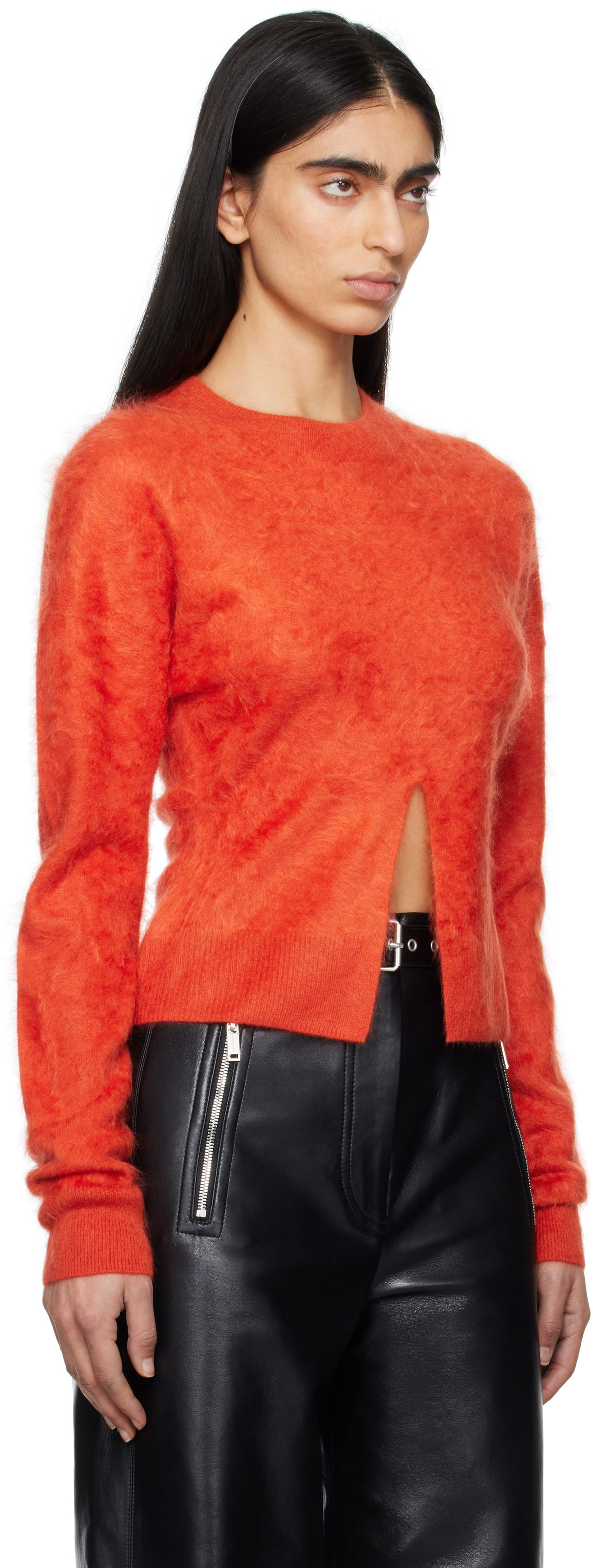 Sweater Nanushka Nanushka Kloe Fuzzy Crewneck Sweater Orange | NW25RSSW10222, 1