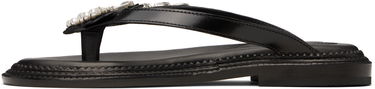 Sneakers och skor Simone Rocha Simone Rocha Embellished Flower Flip-Flops Svart | SLD54B 0740, 2