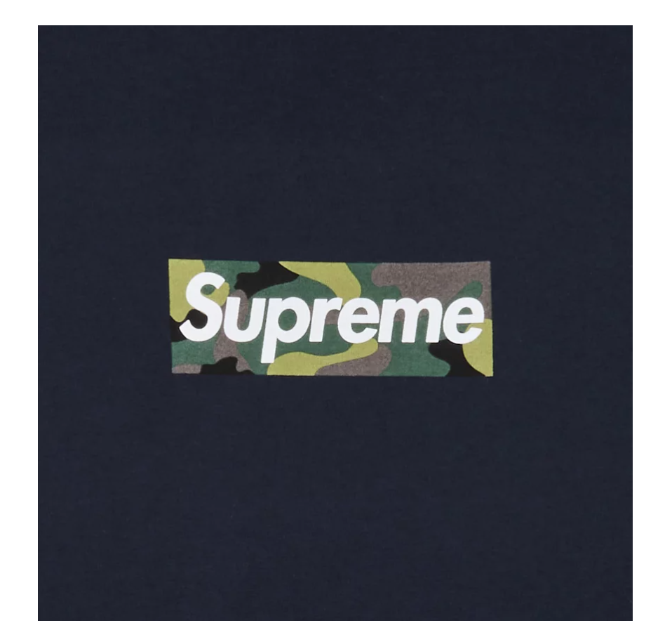 T-shirt Supreme Box Logo Tee Mörkblå | FW23T57 NAVY, 1