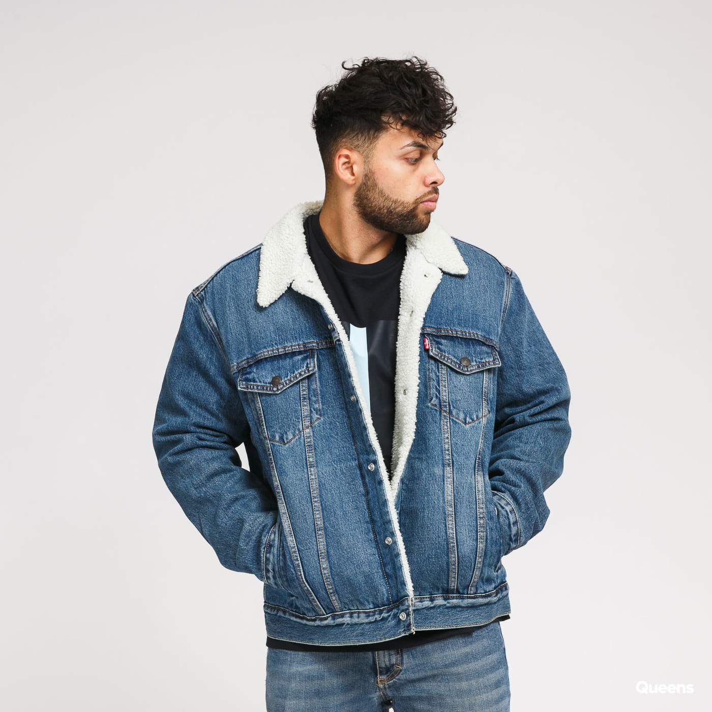 Jacka Levi's Type 3 Sherpa Trucker Blå | 16365-0128, 0