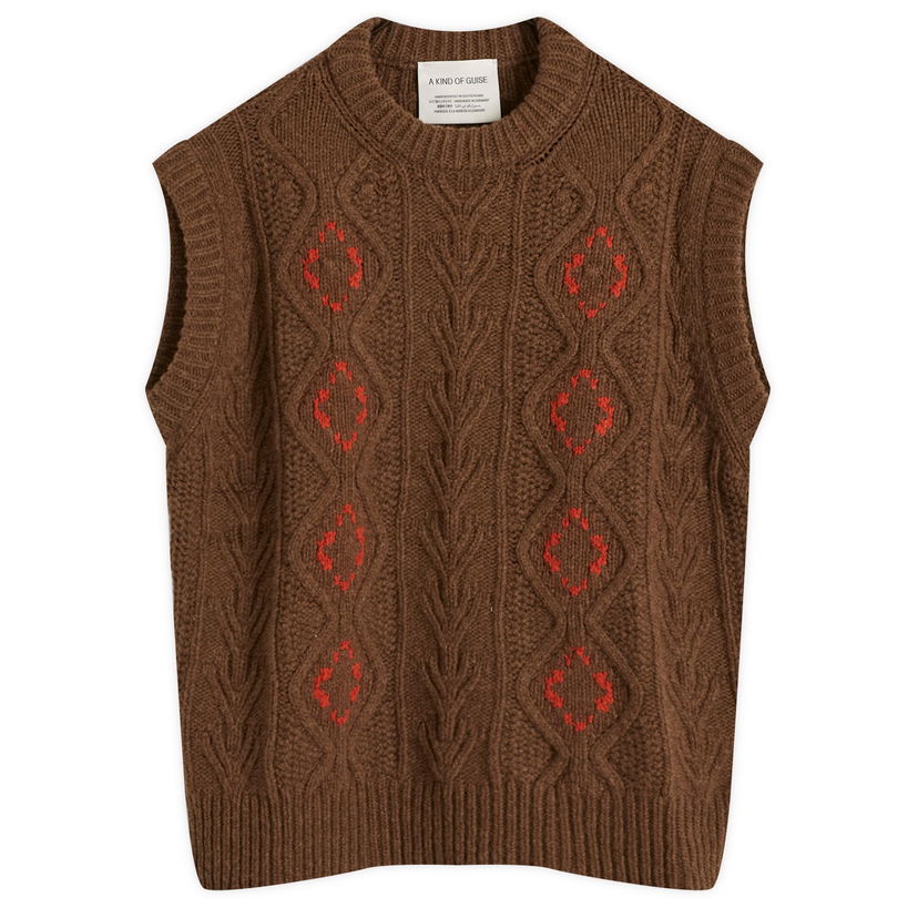 Väst A Kind of Guise Viscas Knit Vest Brun | 562-10501-688