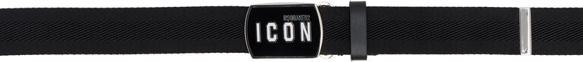 Bälten DSQUARED2 Dsquared2 'Be Icon' Plaque Belt Svart | BEM0372_20200508_2124