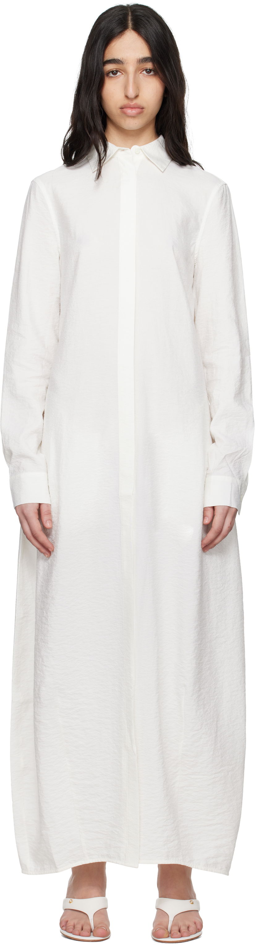 Klä TOTEME TOTEME Parachute Shirt Maxi Dress Vit | 251-WRD4489-FB0368