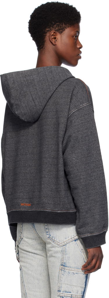 Sweatshirt We11done Faded Zip-Up Hoodie Svart | WD-TJ0-24-787-U-BK, 2