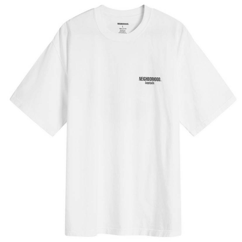 T-shirt Neighborhood Men's SS-2 T-Shirt, Size Large Vit | 251PCNH-ST02-WHTXBLK
