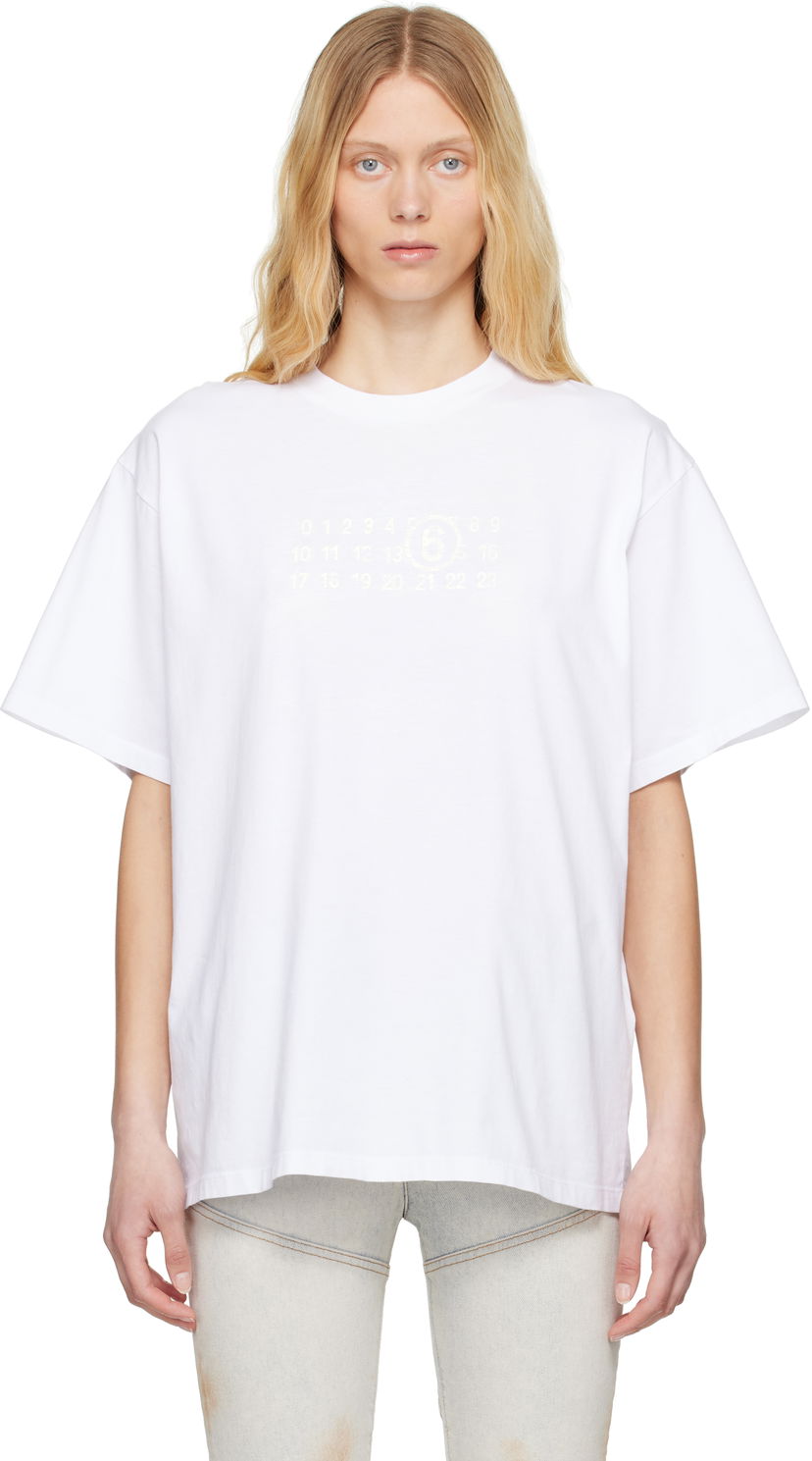 T-shirt Maison Margiela MM6 Maison Margiela Basic Jersey T-Shirt Vit | S62GD0202 M20115