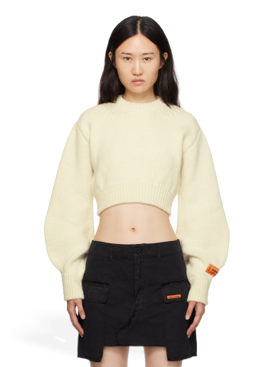 Sweater HERON PRESTON Cropped Sweater Vit | HWHE021F23KNI0010400