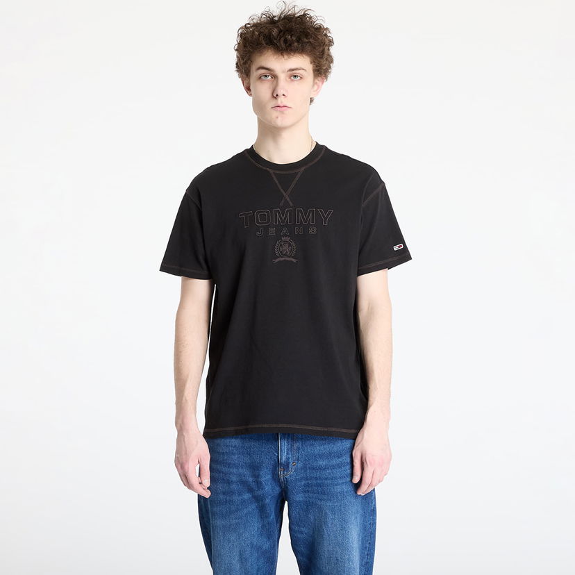 T-shirt Tommy Hilfiger Tommy Jeans Relaxed Tonal Crest Tee Svart | DM0DM20805 BDS