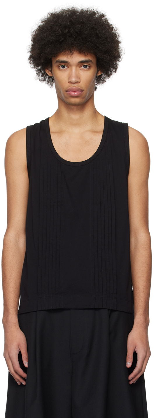 Linne Simone Rocha Simone Rocha Double-Pleated Tank Top Svart | 5234 0553