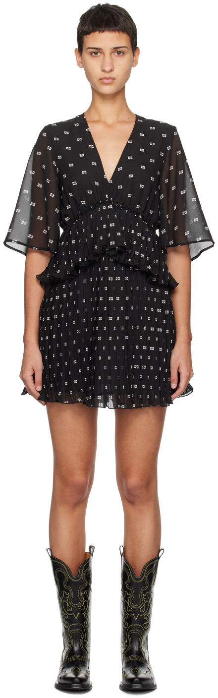 Klä GANNI Pleated Minidress Svart | F8832