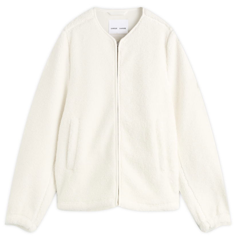 Jacka Samsoe Samsoe Women's Saautumn Fleece Jacket, Size Large Vit | F24400015-CLR000289