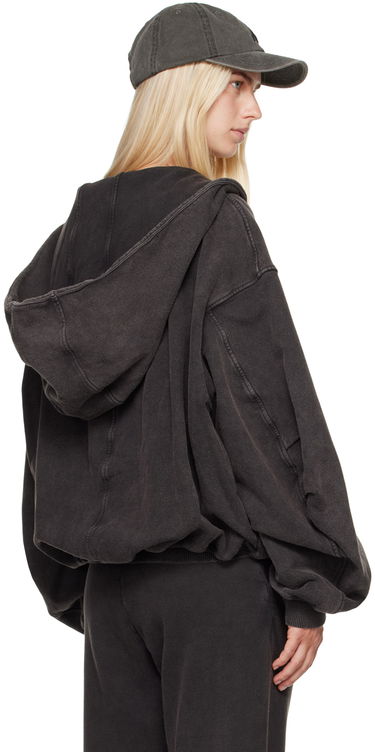 Sweatshirt The Attico The Attico Faded Zip-Up Hoodie Svart | 247WCF15 JF05, 2