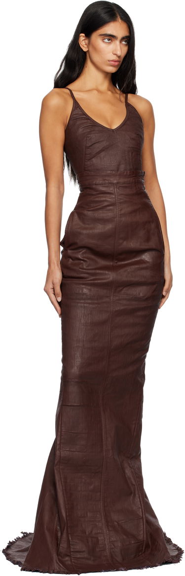 Kjol Rick Owens DRKSHDW Concordians Lido Maxi Skirt Brun | DS02E7344 SDSW, 3