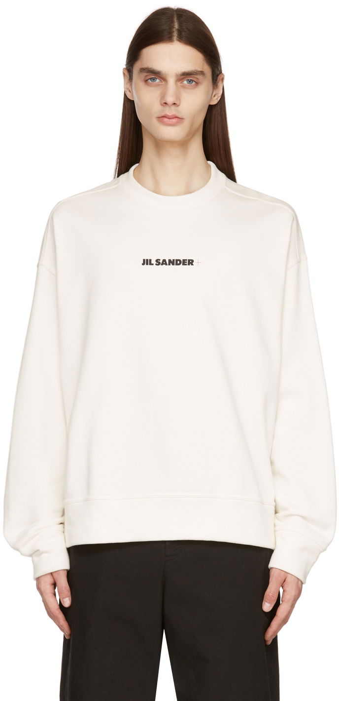 Sweatshirt Jil Sander Jil Sander Logo Sweatshirt Vit | JPUU707532_MU248608