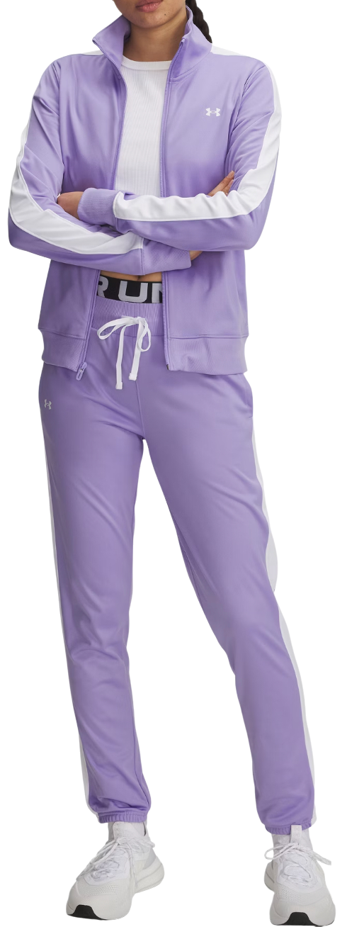 Träningsoverall Under Armour Tricot Full-Zip Tracksuit with Contrast Stripes Purpur | 1365147-538