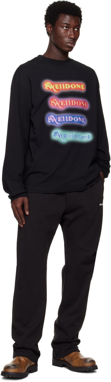 T-shirt We11done We11done Neon Logo Long Sleeve T-Shirt Svart | WD-TT2-25-754-U-BK, 3