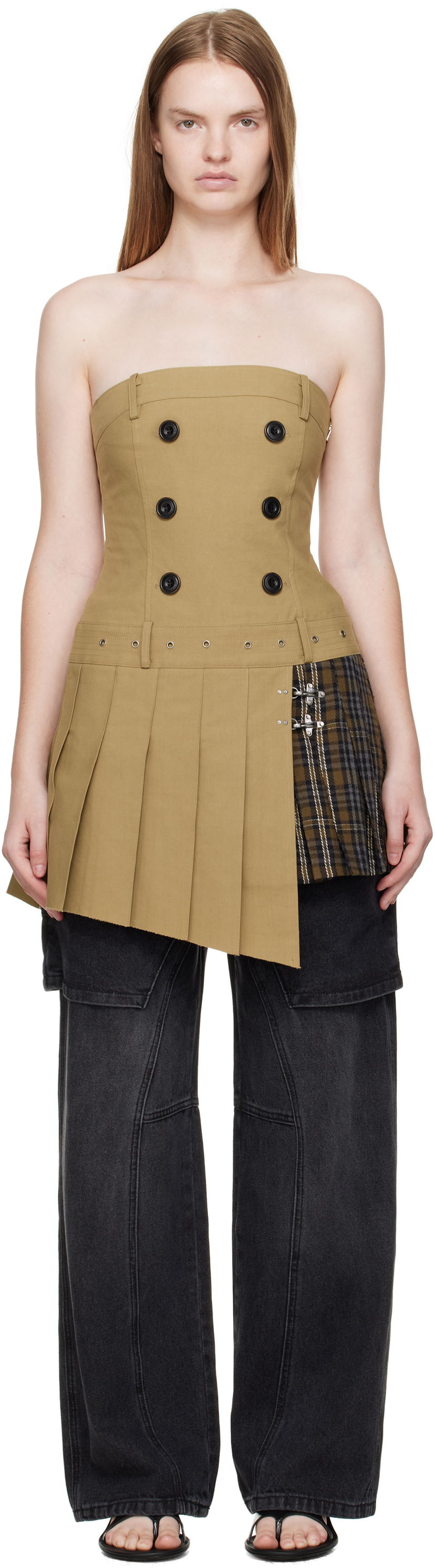 Klä Andersson Bell Andersson Bell Double-Breasted Pleated Minidress Beige | atb1366w