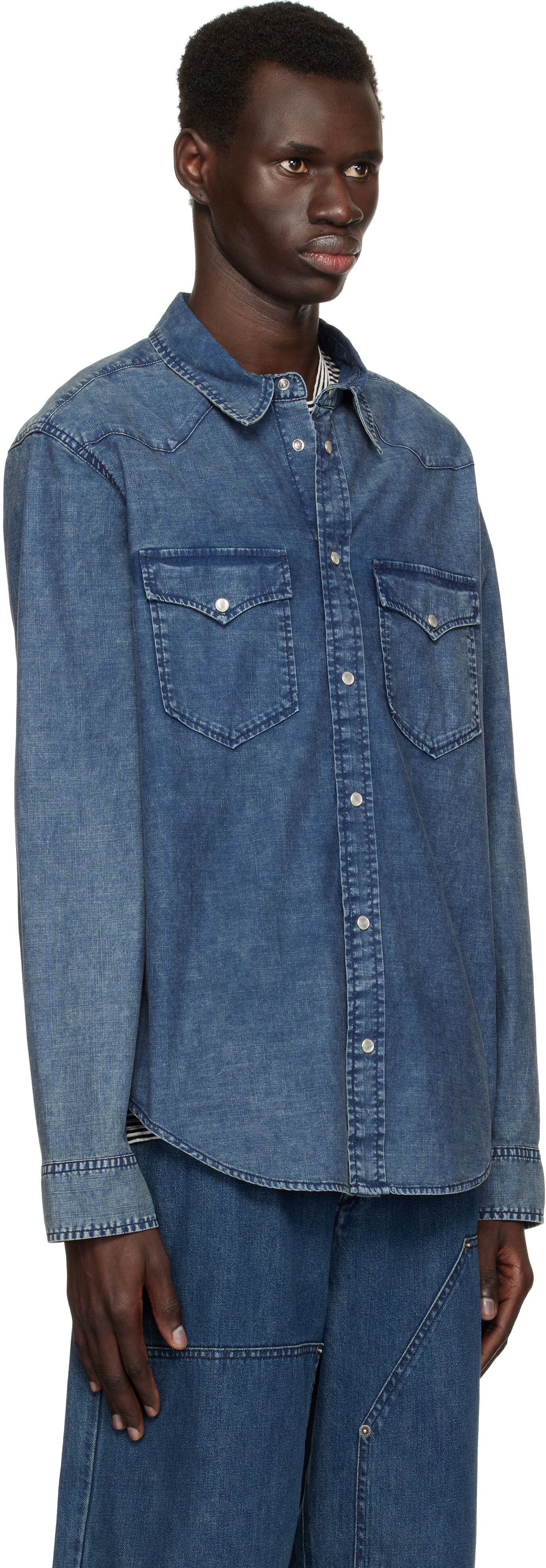 Skjorta ISABEL MARANT Isabel Marant Vasco Denim Shirt Blå | 25PCH0214HB-C1I01H, 1