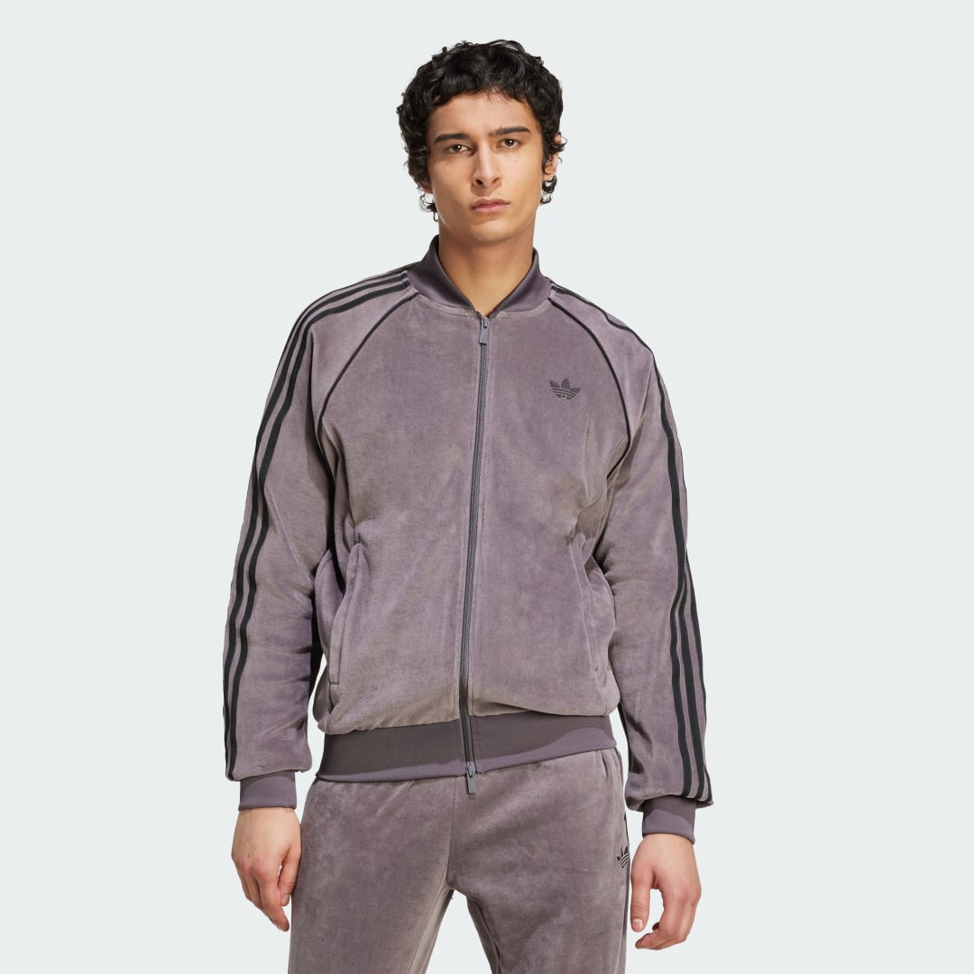Träningsoverall adidas Performance Adicolor SST Velour Track Jacket Purpur | JX1562, 0