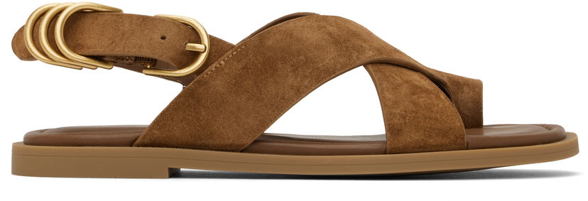 Tillbehör rag & bone rag & bone Gia Suede Crossover Sandals Brun | WFF25SF1004SU04
