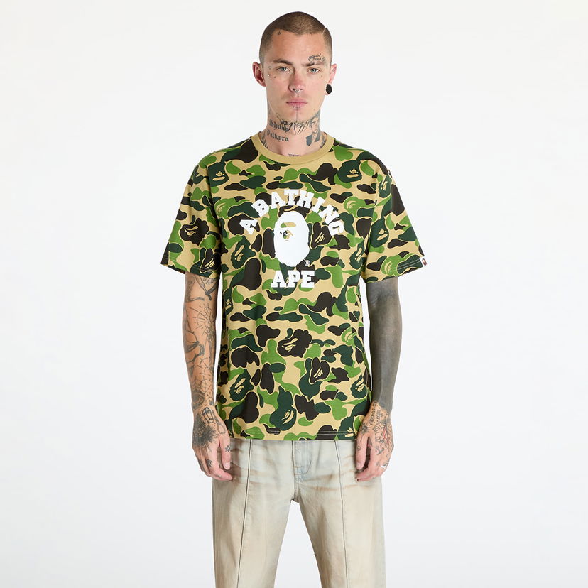 T-shirt BAPE A BATHING APE Abc Camo College Tee Green Grön | 001CSK801007M GRN