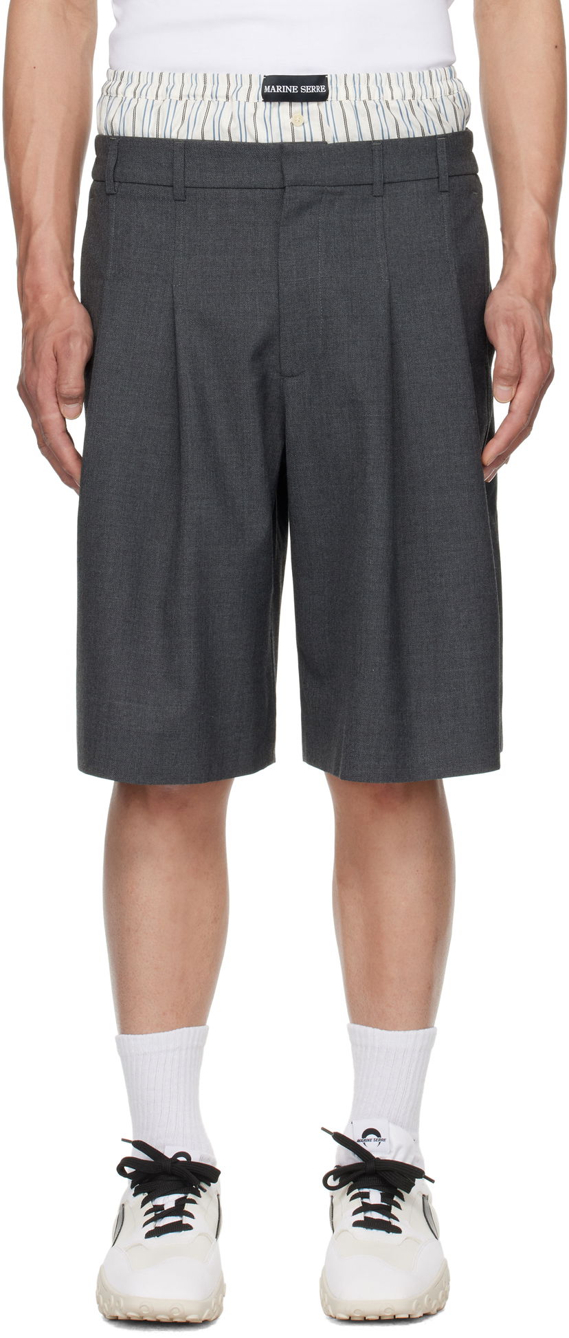 Shorts Marine Serre Marine Serre Regenerated Tailoring Shorts Grå | MSH010A DWOV0057