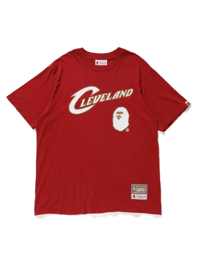 T-shirt BAPE Mitchell & Ness x Cavs Tee Bourgogne | 001CSE731908XBUR