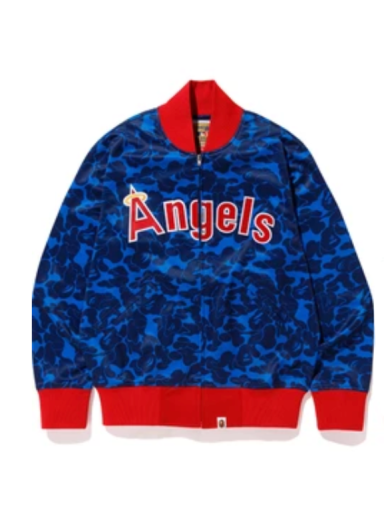 Jacka BAPE Mitchell & Ness x Angels Jacket Blå | 001LJF731913XBLB