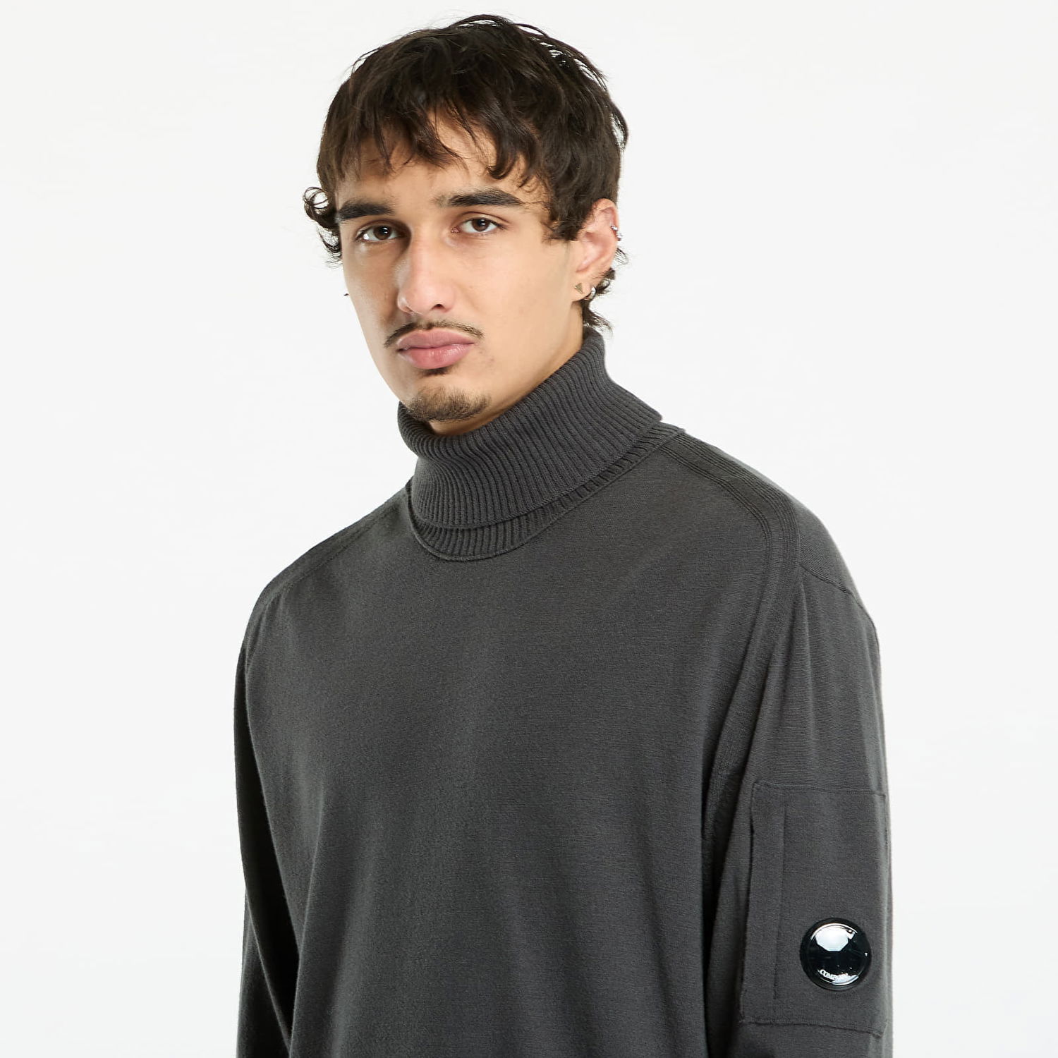 Sweater C.P. Company C.P. Company Extrafine Merino Wool Turtleneck Sweater Grå | 19CMKN035A005528A-978, 1