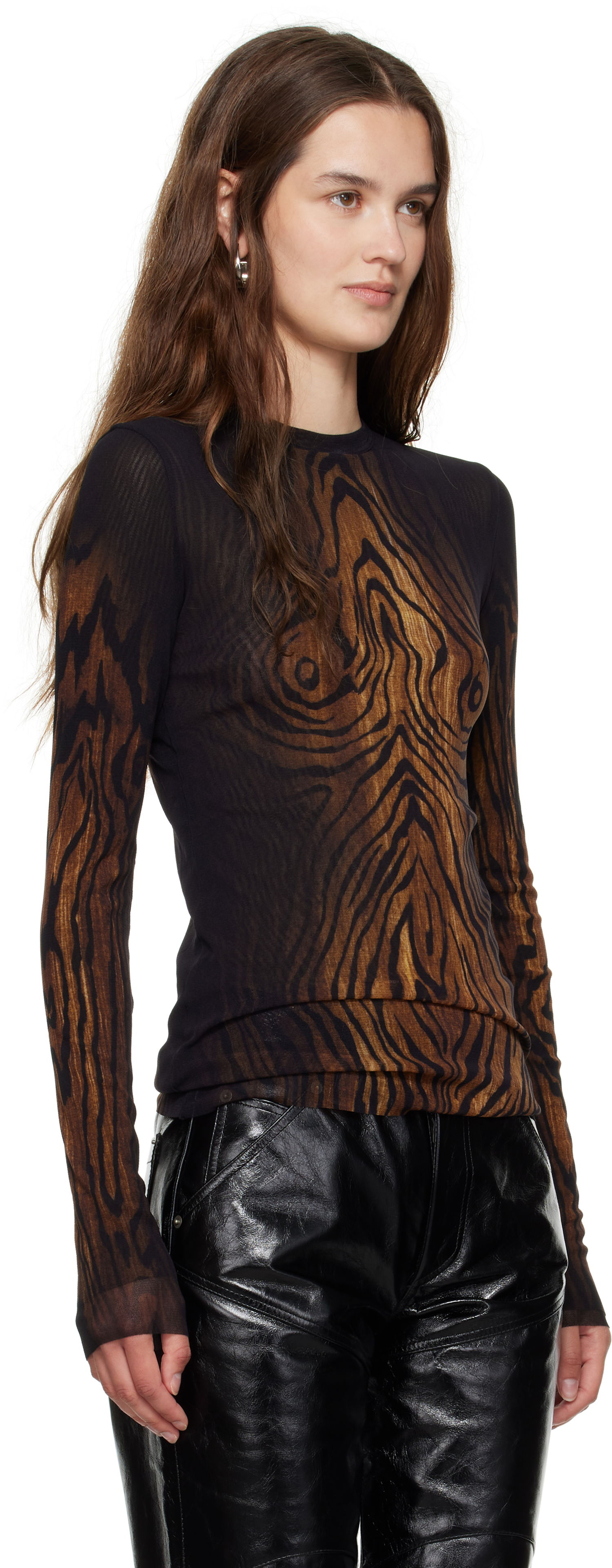 T-shirt Jean Paul Gaultier Jean Paul Gaultier 'The Wood' Long Sleeve Brun | 25/03-W-TO335-M002P-0060, 1