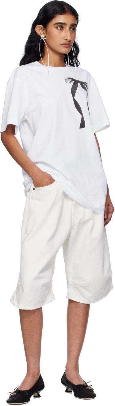 T-shirt Simone Rocha Simone Rocha Ribbon Bow Tail T-shirt Vit | 5195P55-W 0569, 3