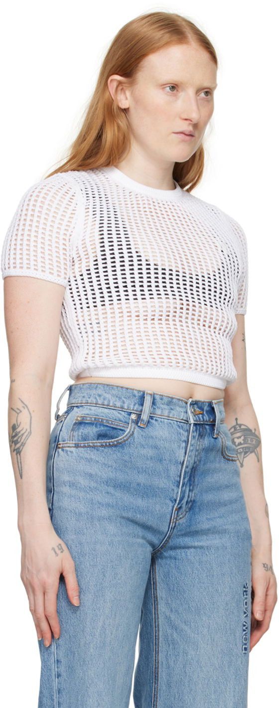 Crop top Alexander Wang Cropped T-Shirt Vit | 4KC2241018, 1