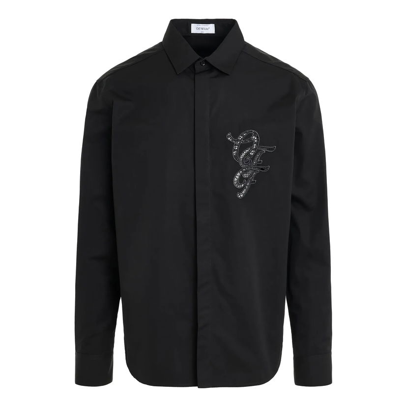 Skjorta Off-White Nature Lover Heavy Cotton Shirt Svart | OMGE040S24FAB0041010