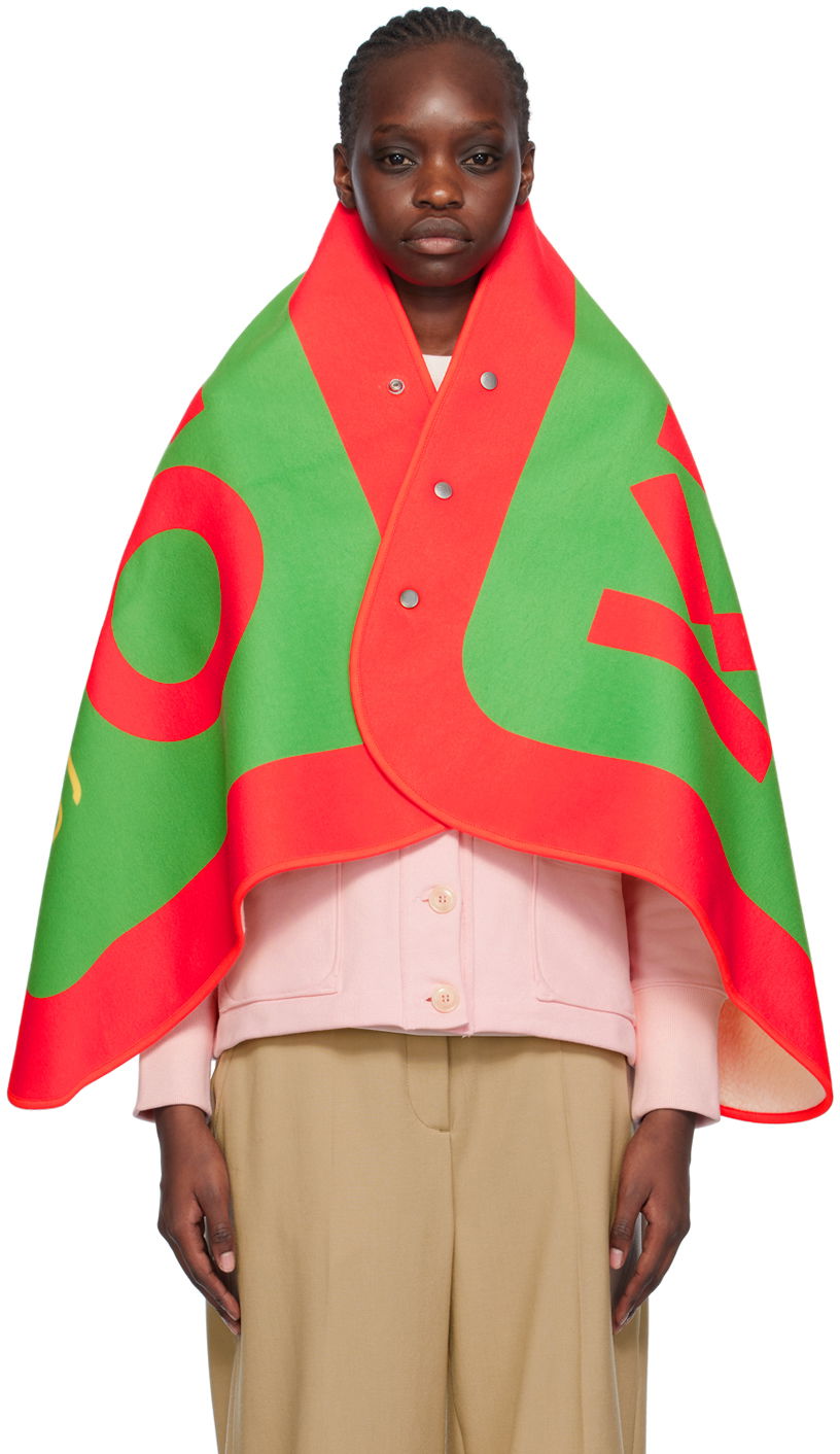 Halsduk KENZO Paris Blanket Scarf Grön | FC68CU006PEC, 0