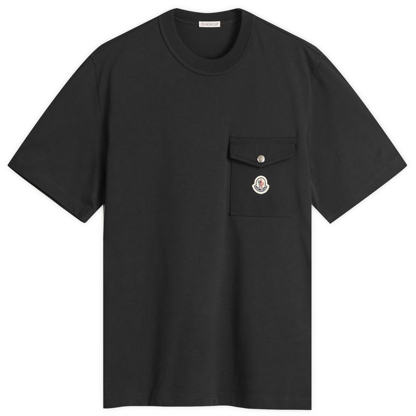 T-shirt Moncler Men's Heavy Cotton Pocket T-Shirt, Size Small, Moncler Svart | 8C000-32-89AVF-999