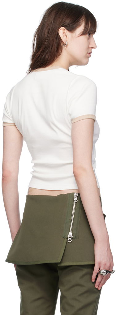 T-shirt Courrèges Slim V-Neck T-Shirt Vit | 224JTS137JS0070, 2