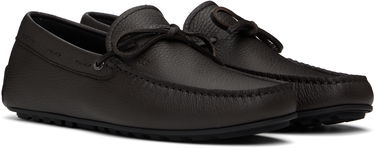 Sneakers och skor BOSS BOSS Grained Leather Driver Sole Loafers Brun | 50536247, 3