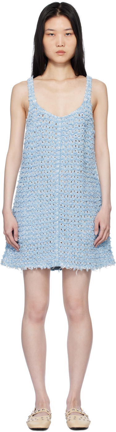Klä Stella McCartney Stella McCartney Women's Bouclé Denim Minidress Blå | 6D03483SQH06, 0