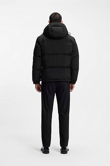 Pufferjacka BOSS Hooded Water-Repellent Down-Filled Puffer Jacket Svart | 50549236, 1