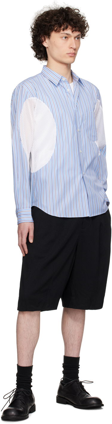 Skjorta Comme des Garçons Broad Stripe x Polyester Mesh Shirt Blå | DO-B025-051, 3