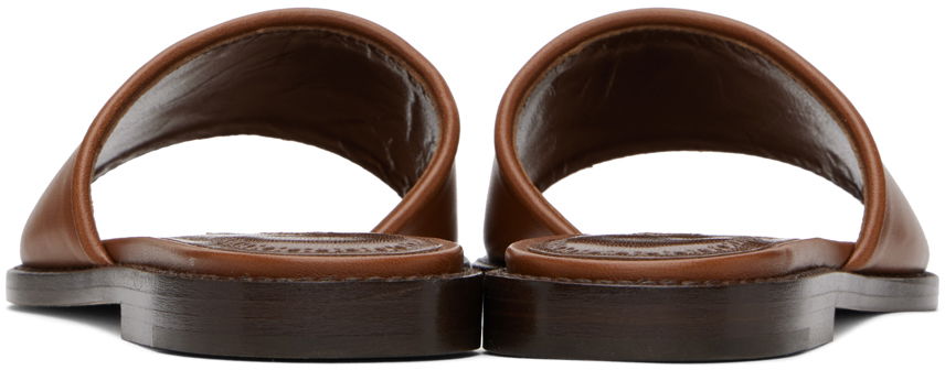 Tillbehör Manolo Blahnik Manolo Blahnik Safinanu Leather Slide Sandals Brun | 124-2668, 1
