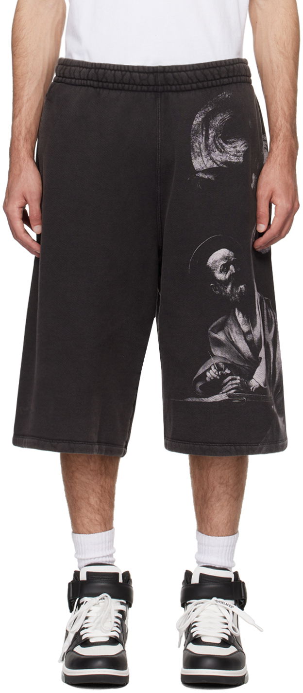 Shorts Off-White Gray S.Matthew Shorts Svart | OMCI016C99FLE0011077