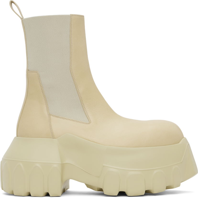 Sneakers och skor Rick Owens Rick Owens Hollywood Beatle Mega Tractor Chelsea Boots Beige | RR01E5860 LCH