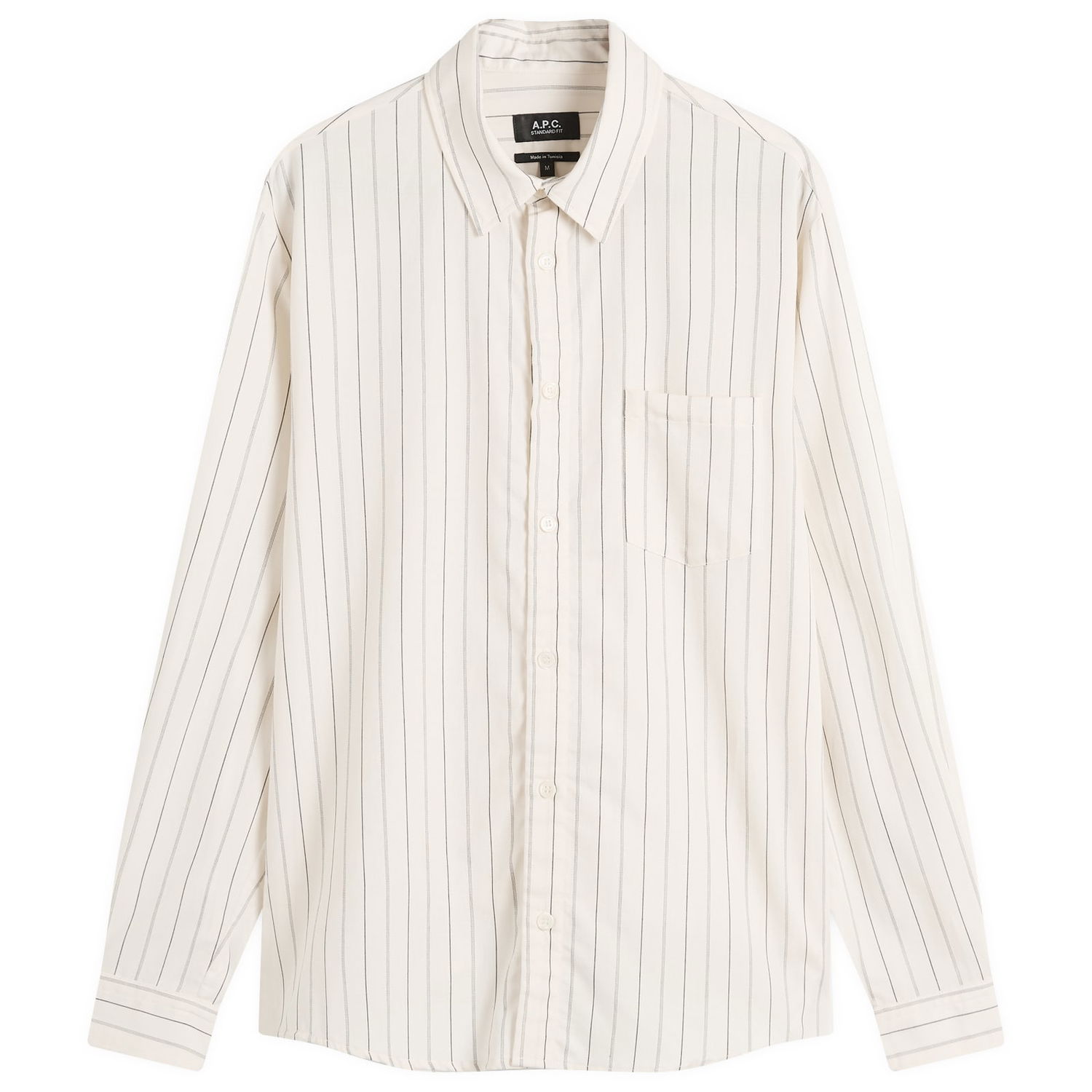 Skjorta A.P.C. Men's Clement Stripe Shirt, Size Small Vit | COHJU-H12512-AAD, 0