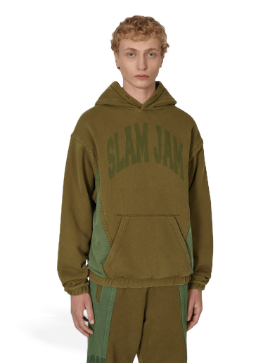 Sweatshirt Slam Jam Panel Hooded Brun | SBM0015FA07 GRNBW01