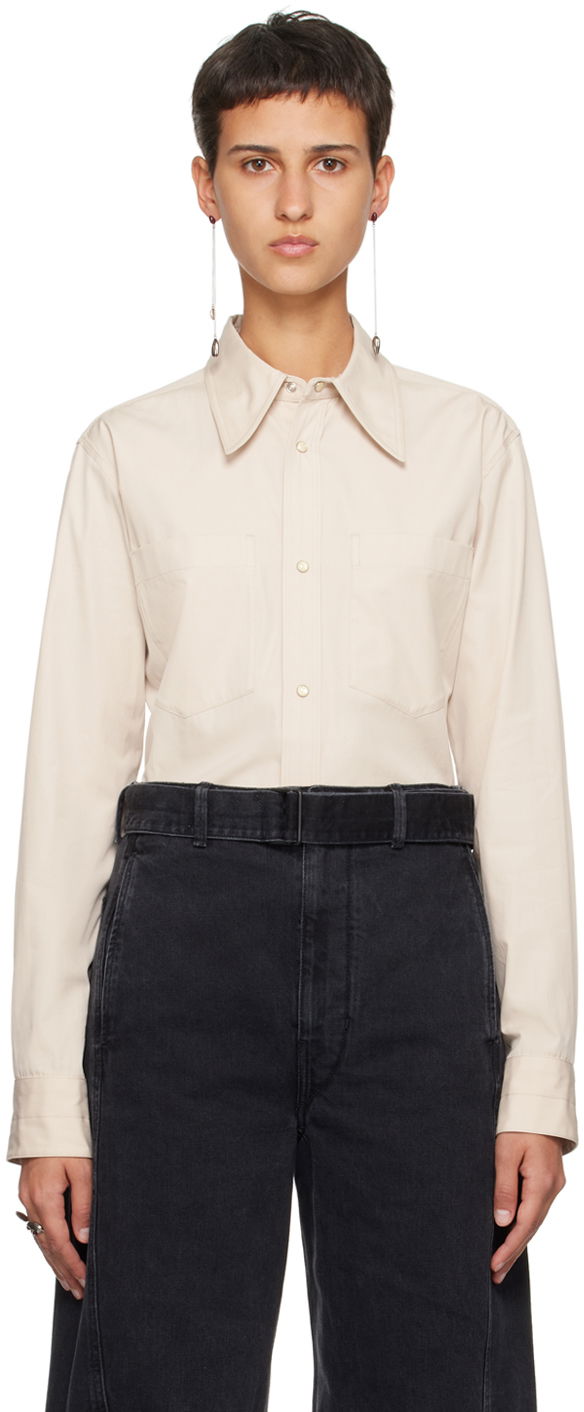 Skjorta LEMAIRE Pointed Collar Shirt Beige | SH1053 LF1106